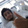 Carlos Sainz Jr. à l'hôpital après son accident lors des essais libres du Grand Prix de Russie le 10 octobre 2015.