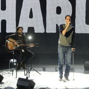 John Mamann et Grand Corps Malade - Concert "Tous En Coeur Pour Charlie" à la Maison de la radio à Paris le 11 janvier 2014.