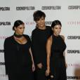 Kris Jenner et ses filles Kim Kardashian, enceinte et Kourtney Kardashian à la soirée du 50ème anniversaire de la revue féminine ‘Cosmopolitan' au Ysabel à West Hollywood, le 12 octobre 2015.