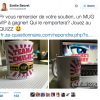 Le compte de soutien d'Emilie et Loic de Secret Story 9 proposait des mugs à remporter à l'occasion d'un concours payant