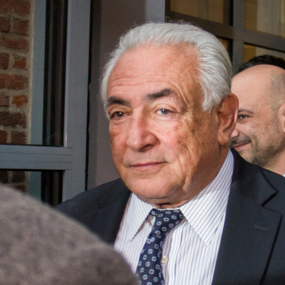 Dominique Strauss-Kahn à la sortie de son hôtel à Lille le 17 février 2015