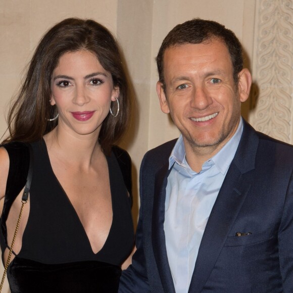 Dany Boon et sa femme Yaël - Remise de la Médaille d'Or de l'Académie des Arts et Techniques du Cinéma à Luc Besson par Alain Terzian, à la Monnaie de Paris, le 19 janvier 2015.