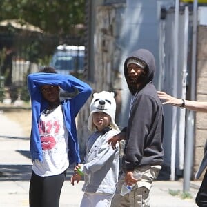 Exclusif - Brad Pitt, Angelina Jolie et leurs enfants sont allés fêter l'anniversaire des jumeaux au skate parc Ice Land à Van Nuys. Le 12 juillet 2015