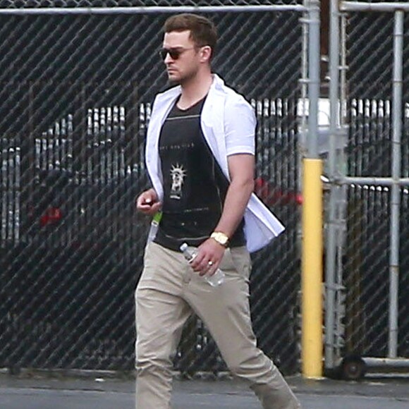 Exclusif - Justin Timberlake à la sortie d'un studio d'enregistrement à Los Angeles, le 16 mars 2015