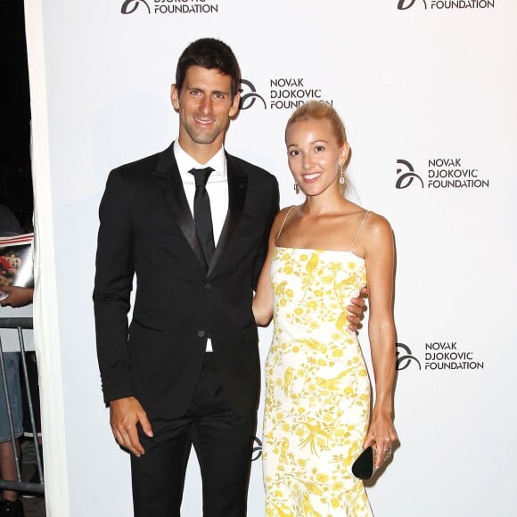 Novak Djokovic et Jelena Ristic lors du dîner de la Fondation Novak Djokovic à New York le 10 septembre 2013