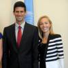 Novak Djokovic et Jelena Ristic aux Nations Unies à New York, le 23 août 2013
