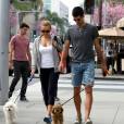 Novak Djokovic et sa femme Jelena Ristic dans les rues de West Hollywood, le 10 mars 2015