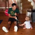 Novak Djokovic et son fils Stefan - photo publiée le 16 septembre 2015