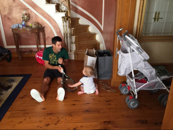 Novak Djokovic et son fils Stefan - photo publiée le 16 septembre 2015