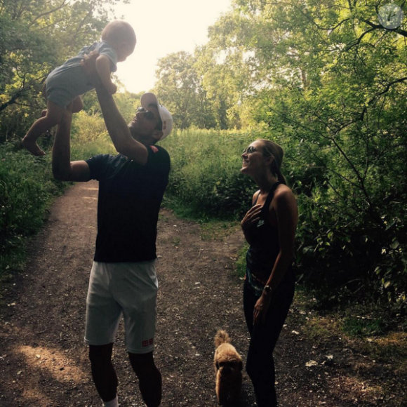 Novak Djokovic, sa femme Jelena et leur fils Stefan - photo publiée le 5 juillet 2015
