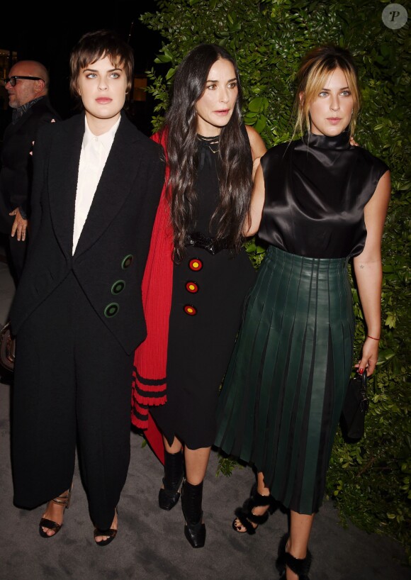 Demi Moore et ses filles Scout LaRue Willis et Tallulah Belle Willis - People à la soirée "Salvatore Ferragamo 100 Years In Hollywood" qui célèbre l'ouverture du flagship store Salvatore Ferragamo sur Rodeo Drive à Beverly Hills, le 9 septembre 2015.