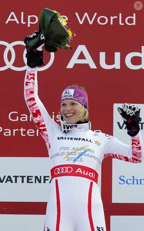 Marlies Schild le 19 février 2011 à Garmisch-Partenkirchen, après sa victoire en slalom