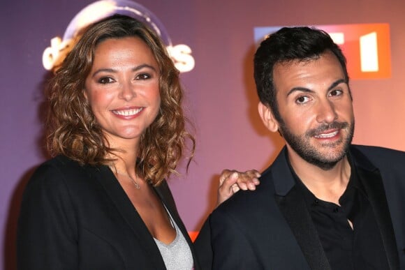 Laurent Ournac et Sandrine Quétier (animateurs de l'émission) - Photocall Danse avec les stars 6 devant TF1 à Boulogne-Billancourt, le 7 octobre 2015.