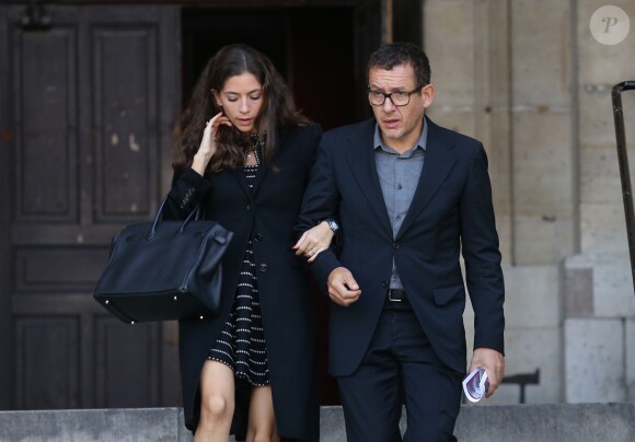 Dany Boon et sa femme Yaël - Sorties des obsèques de Sylvie Joly en l'église Saint-Sulpice à Paris le 9 septembre 2015.
