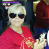 Samantha Fox à l'aéroport de Londres-Luton, vendredi 23 octobre 2015.