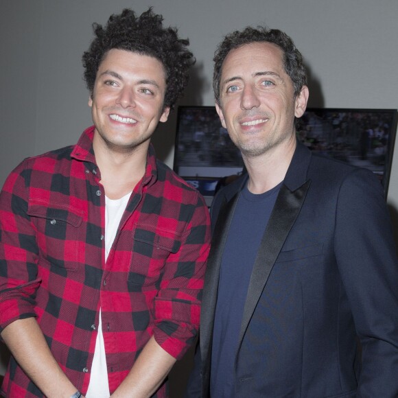 Exclusif - Kev Adams et Gad Elmaleh - Longines Global champions tour Paris Eiffel Jumping, présenté par Gucci, au Champ de Mars à Paris le 5 juillet 2014.