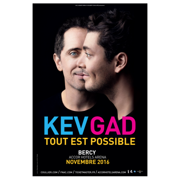 Affiche du spectacle Tout est possible avec Kev Adams et Gad Elmaleh.