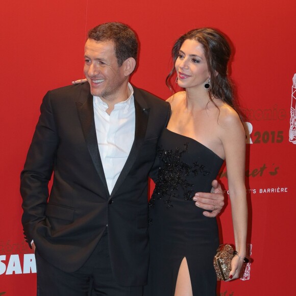 Dany Boon et sa femme Yaël - Photocall au Fouquet's lors de la 40ème cérémonie des César à Paris le 20 février 2015