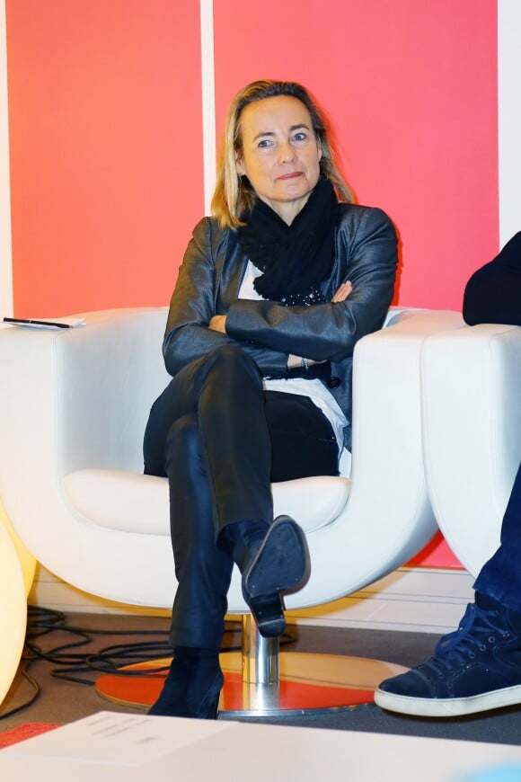 Céline Nallet (directrice générale des chaînes TMC et NT1), au siège de TF1 à Boulogne-Billancourt, le 28 octobre 2015, pour la conférence de presse de La Villa des Coeurs Brisés (NT1).