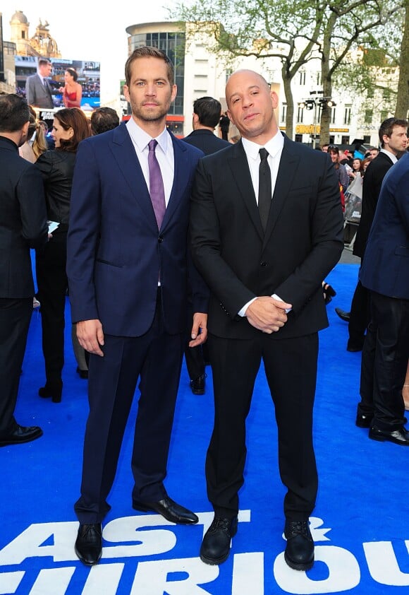 Paul Walker et Vin Diesel à Londres le 7 mai 2013.
