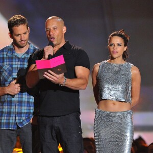 Vin Diesel, Paul Walker, Jordana Brewster, Michelle Rodriguez aux MTV Movie Awards le 14 avril 2013.