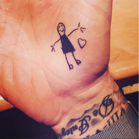 David Beckham dévoile un nouveau tatouage dessiné par sa fille - Photo publiée le 29 octobre 2015