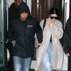 Kylie Jenner et son petit ami le rappeur Tyga quittent l'appartement de Kanye West à SoHo. New York, le 28 octobre 2015.
