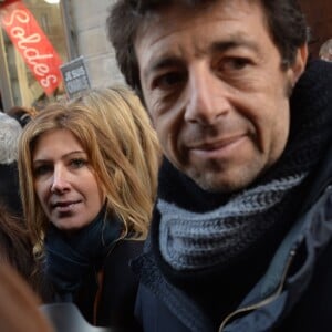 Patrick Bruel et Amanda Sthers - Marche républicaine pour Charlie Hebdo à Paris, suite aux attentats terroristes survenus à Paris les 7, 8 et 9 janvier. Paris, le 11 janvier 2015