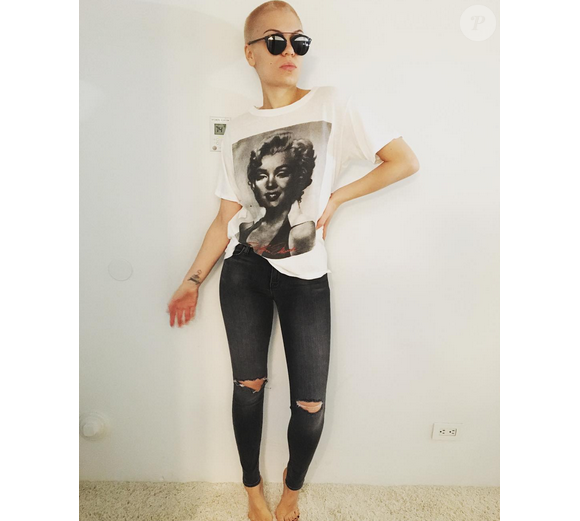 Jessie J prend la pause et dévoile son crane chauve / photo postée sur le compte Instagram de la chanteuse.