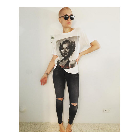 Jessie J prend la pause et dévoile son crane chauve / photo postée sur le compte Instagram de la chanteuse.