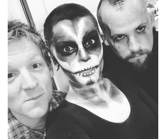 Jessie J maquillée pour Halloween et le crane chauve / photo postée sur le compte Instagram de la chanteuse.
