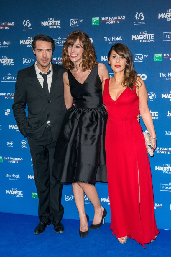 Nicolas Bedos, Doria Tillier et Tania Garbarski lors de la 5e de la cérémonie des Magritte du cinéma belge à Bruxelles le 7 février 2015.