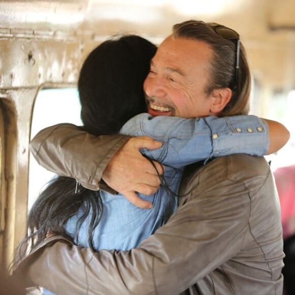 Anggun et Florent Pagny à Cuba lors du tournage du clip de leur duo Nos Vies Parallèles. Photo Yan Benisty, en exclusivité pour Purepeople.