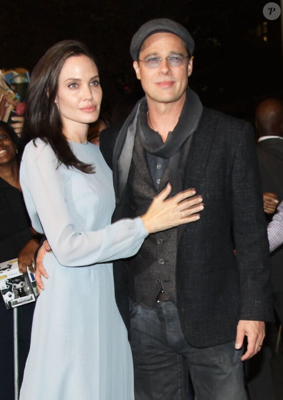 Angelina Jolie et son mari Brad Pitt à la première du film 'By The Sea' réalisé par Angelina à New York, le 3 novembre 2015.