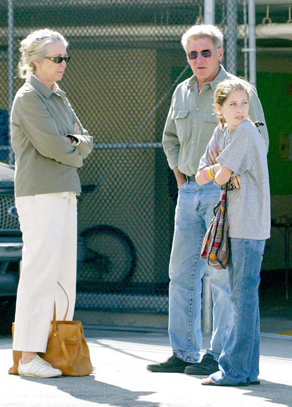 Harrison Ford, sa fille Georgia et Melissa Mathison à Beverly Hills en 2004.
