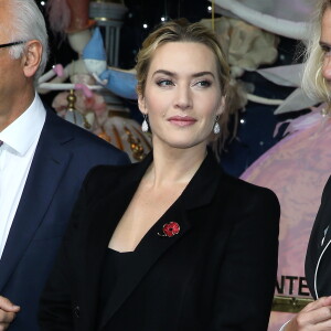 Kate Winslet assiste à l'inauguration des vitrines de Noël du Printemps Haussmann. Paris, le 6 novembre 2015.