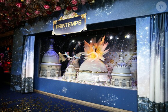 Inauguration des vitrines de Noël du Printemps Haussmann. Paris, le 6 novembre 2015.