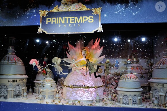 Inauguration des vitrines de Noël du Printemps Haussmann. Paris, le 6 novembre 2015.