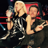 Gwen Stefani et Blake Shelton sur le plateau de The Voice.