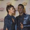 Le chanteur Black M (Black Mesrimes) et sa femme Lia, à leur arrivée à la 17e cérémonie des NRJ Music Awards 2015 au Palais des Festivals à Cannes, le 7 novembre 2015.