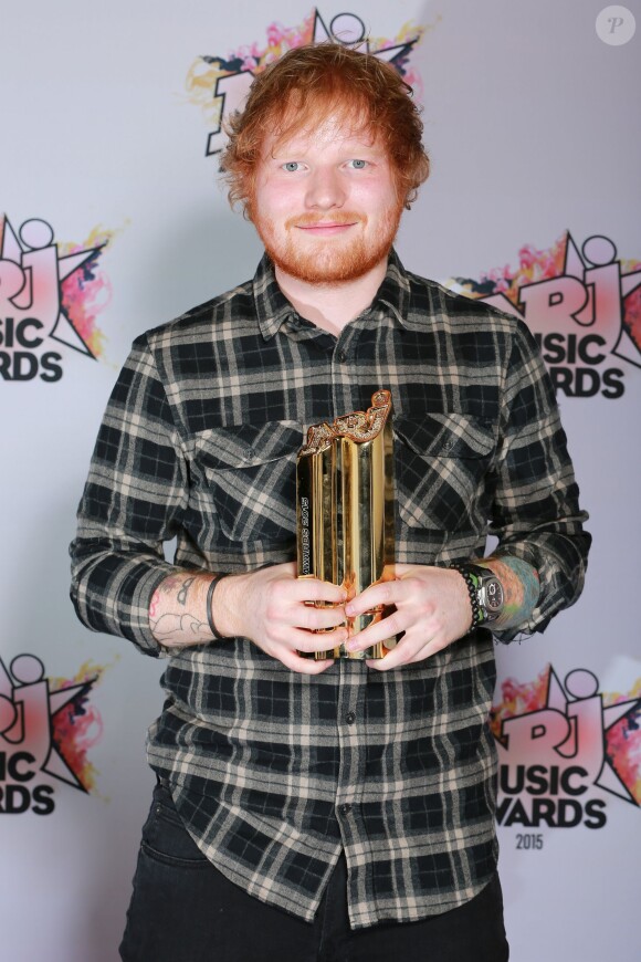 Exclusif - Ed Sheeran, lors de la 17e cérémonie des NRJ Music Awards 2015 au Palais des Festivals à Cannes, le 7 novembre 2015.