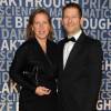 La PDG de YouTube, Susan Wojcicki et son mari Dennis Troper à la 3e cérémonie annuelle des Breakthrough Prize Award au Centre de recherches de la NASA, à Mountain View, le 8 novembre 2015