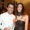 Yannick Alléno et sa compagne Laurence Bonnel - Sapins de Noel des créateurs à l'hôtel Salomon de Rothschild à Paris le 9 décembre 2013.