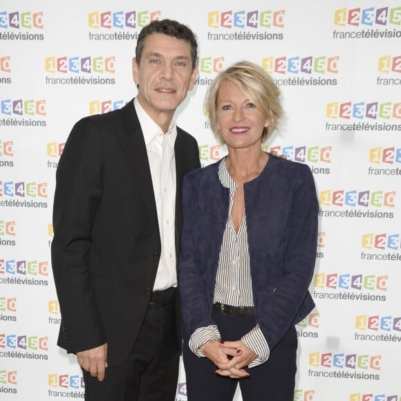 Marc Lavoine, Sophie Davant - Conférence de presse du Téléthon 2015, à France Télévisions à Paris le 4 novembre 2015. Le Téléthon 2015 aura lieu le 4 et le 5 décembre et le parrain de cette édition sera Marc Lavoine. © Coadic Guirec / Bestimage