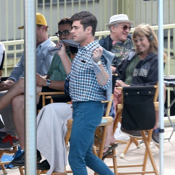 Zac Efron sur le tournage du film "Dirty Grandpa" à Tybee Island. Le 5 mai 2015