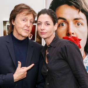 Sir Paul McCartney et Mary McCartney - Vernissage de l'exposition Linda McCartney et Mary McCartney: Mother Daughter à la galerie Gagosian, le 20 novembre 2015.