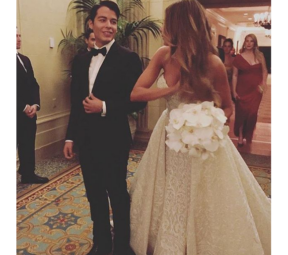 Sofia Vergara et son fils Joe le jour de son mariage avec Joe Manganiello / photo postée sur le compte Instagram de Manolo Gonzalez.