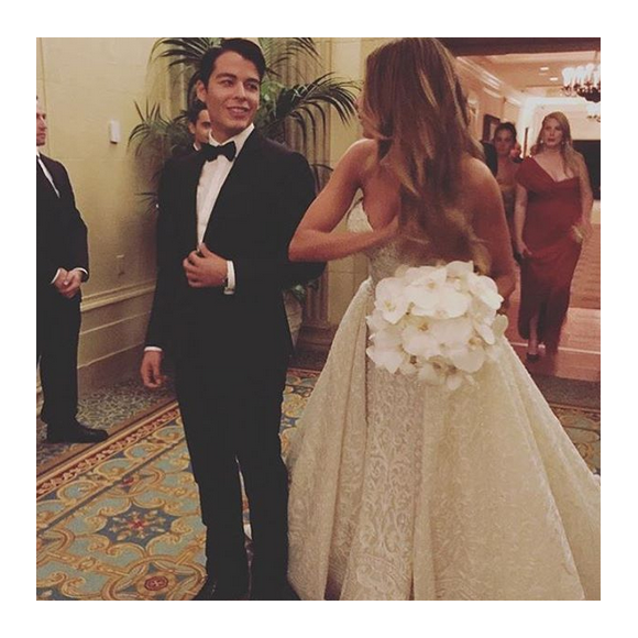 Sofia Vergara et son fils Joe le jour de son mariage avec Joe Manganiello / photo postée sur le compte Instagram de Manolo Gonzalez.