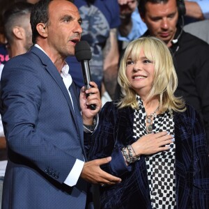 Exclusif - Nikos Aliagas et France Gall - Enregistrement de l'émission "La Chanson de l'Année, Fête de la Musique" dans les arènes de Nîmes, le 20 juin 2015, présentée par Nikos Aliagas pour la chaîne de télévision TF1.