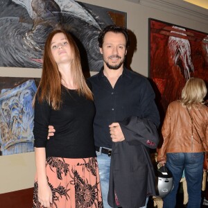 Stefano Accorsi et sa compagne Bianca Vitali lors d'une présentation du livre "Splendore" de Margaret Mazzantini à Rome, le 27 mai 2014.